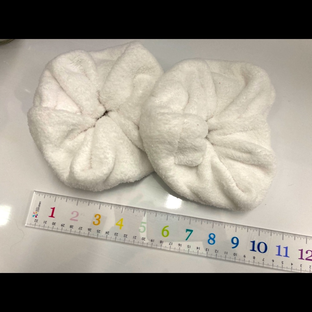 2pc white wet hair scrunchies for bath or pool!